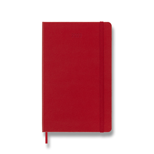 Diár MOLESKINE 2023 denný tvrdý červený L