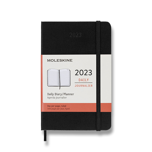 Diár MOLESKINE 2023 denný tvrdý čierny S