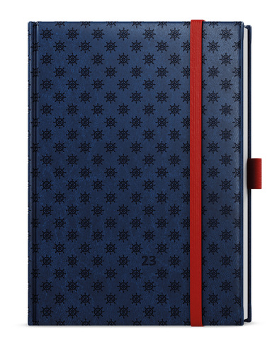 Denný diár Adam 2023 Vivella extra B6 modrá Kormidlo, 120 x 165 mm