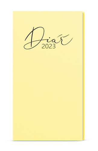 Týždenný diár Jakub 2023 Pastelo vreckový, žltý, 75 x 150 mm