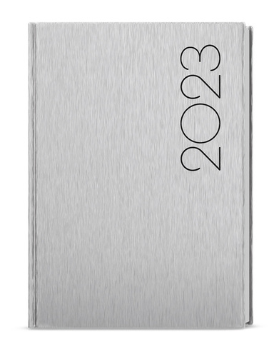 Týždenný diár Oskar 2023 ForMen A5 Silver, 143 x 205 mm