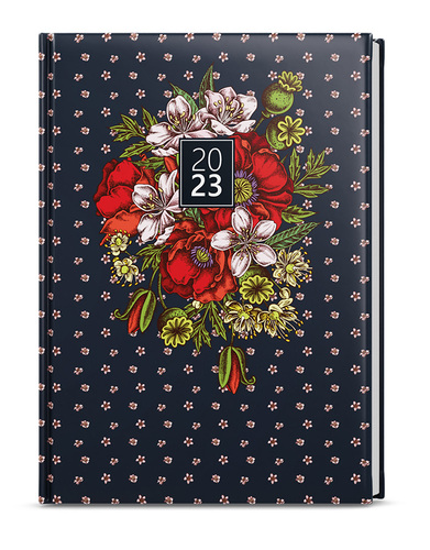 Týždenný diár Oskar 2023 Lamino A5 tmavá, 143 x 205 mm