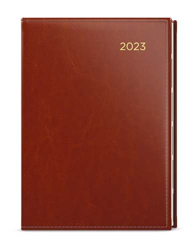 Týždenný diár Oskar 2023 Premier A5 hnedá, 143 x 205 mm