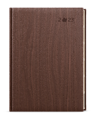 Týždenný diár Oskar 2023 Wood A5 hnedá, 143 x 205 mm