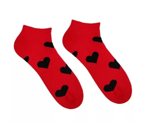 Unisex členkové ponožky Srdiečko červené HestySocks (veľkosť: 43-46)