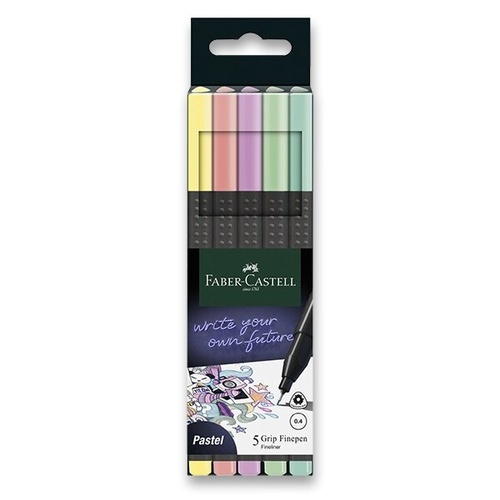 Fineliner Faber-Castell Grip Pastel 5 ks