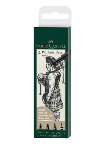 Umelecké Popisovače Faber-Castell Pitt Artist Pen Col. 199 4 ks