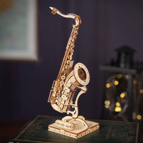 3D Creative Drevené 3D Puzzle - Saxofón