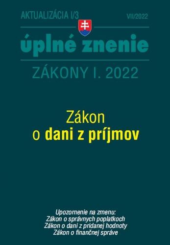 Zákony 2022 I aktualizácia I/3 - daňové a účtovné zákony