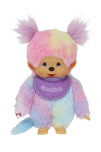 MONCHHICHI Mončiči dievča dúhové (plnené guličkami) 20cm