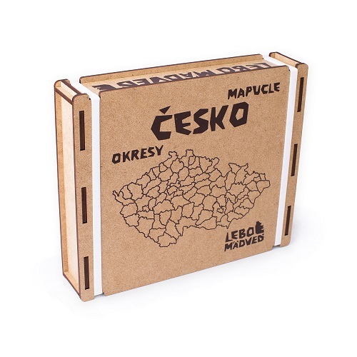 Mapucle Česko okresy (drevená krabica)