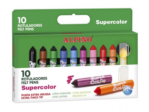 Alpino Balenie 10 veľkých farebných fixiek Supercolor