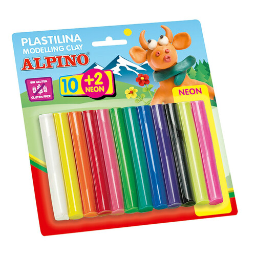 Alpino modelovacia hmota Neon 10 + 2 tyčinky/17 g