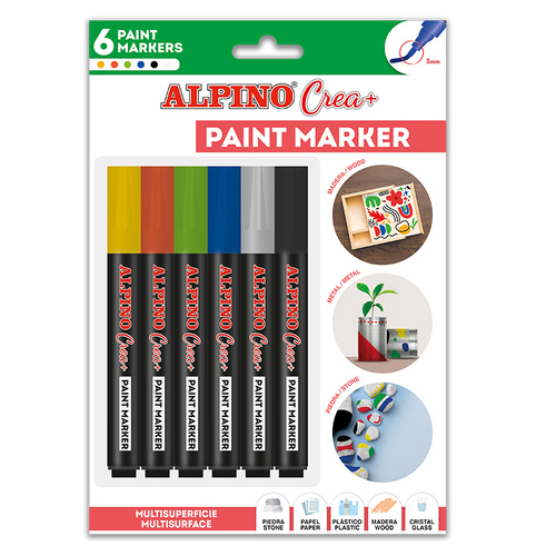Alpino Alpino Set fixiek Paint Markers 6 základných farieb