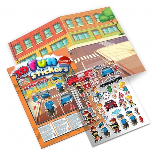 Kniha Čo sa deje na ulici? zábava s 3D nálepkami
