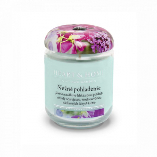 Stredná sviečka Heart & Home Nežné pohladenie, 115g