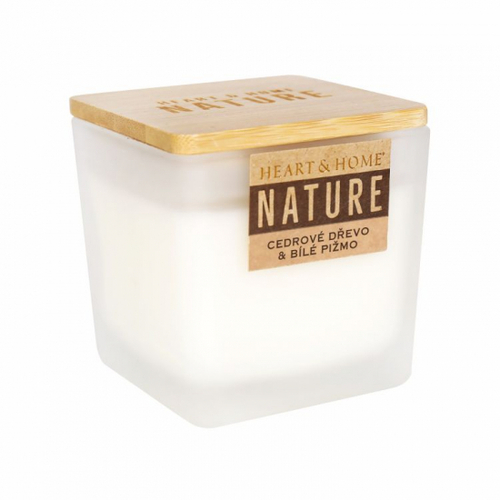Sviečka NATURE Cedrové drevo & biele pižmo, 210g