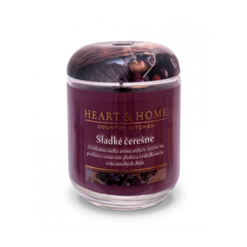 Veľká sviečka Heart & Home Sladké čerešne, 340g