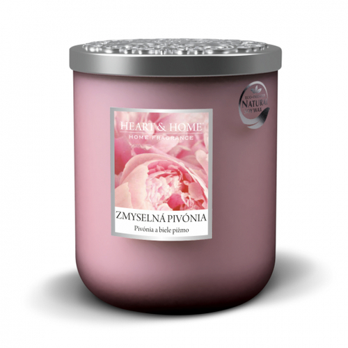 Veľká sviečka Heart & Home Zmyselná pivónia, 340g