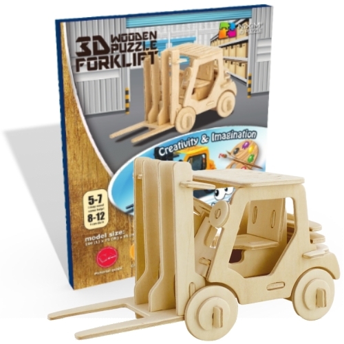 Drevené 3D Puzzle Vysokozdvižný vozík