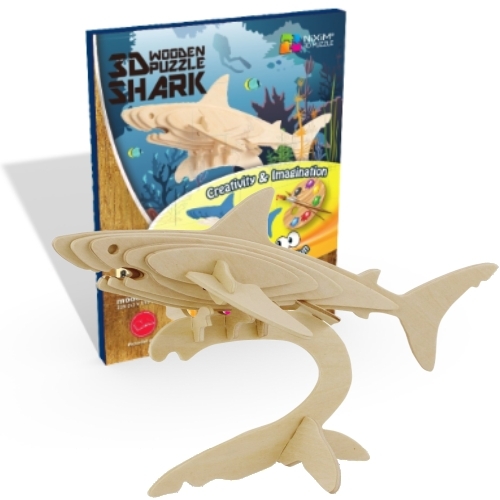 3D Creative Drevené 3D Puzzle Žralok