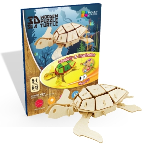 3D Creative Drevené 3D Puzzle Morská korytnačka
