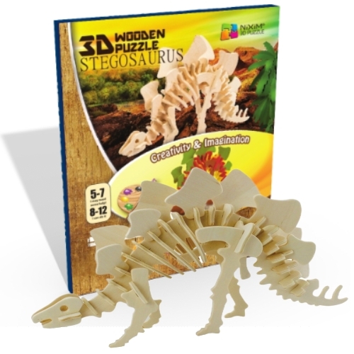 3D Creative Drevené 3D Puzzle Stegosaurus