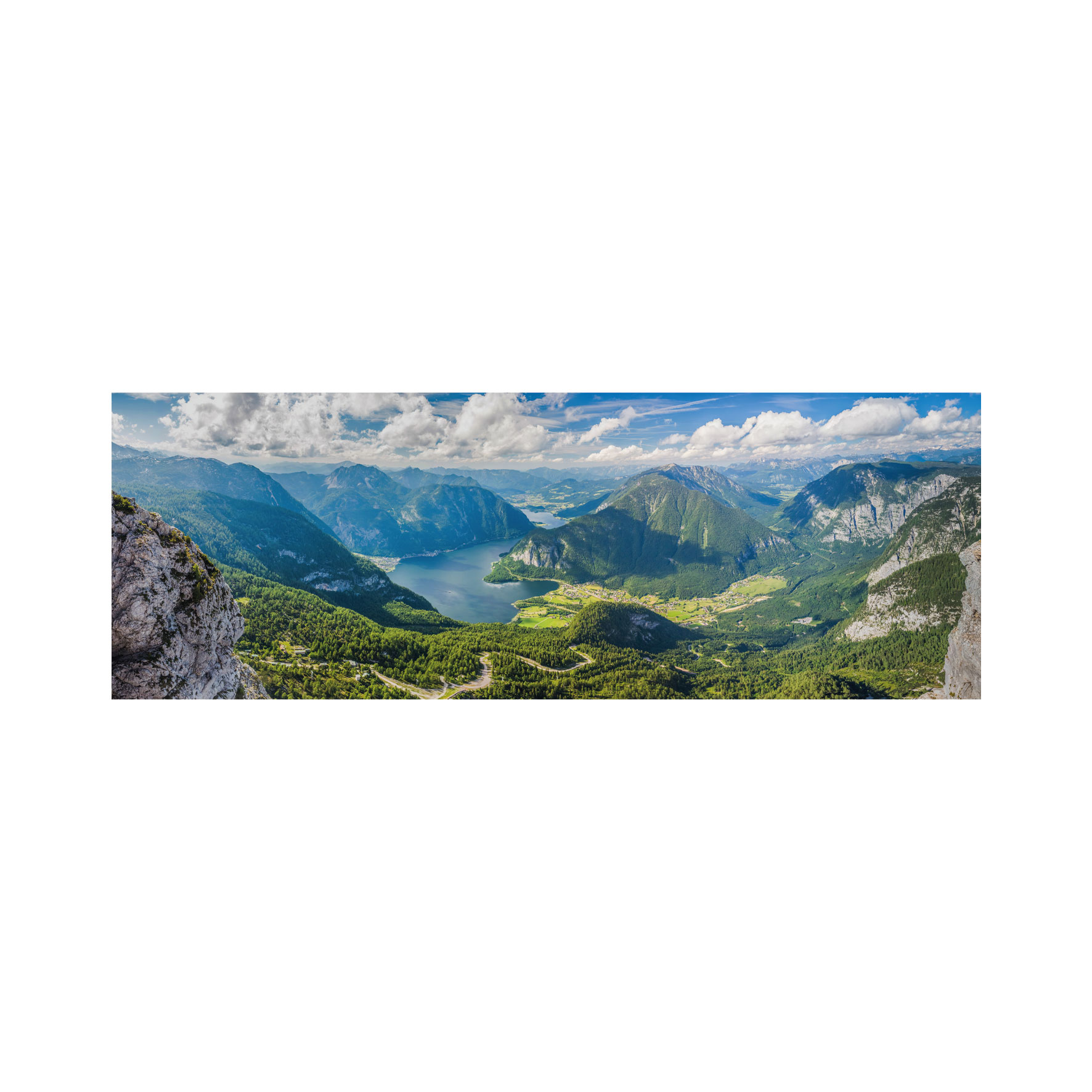 Puzzle Pohľad na Alpy 2000 panoramic Dino