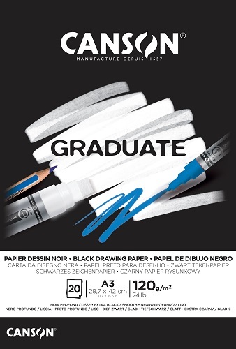 Canson Graduate Black 120 g 20 listov A3