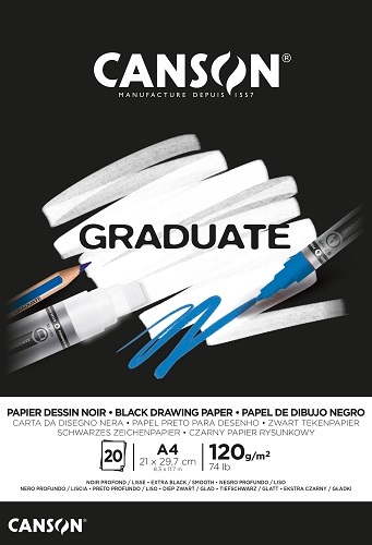Canson Graduate Black 120 g 20 listov A4