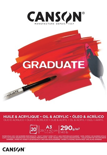 Canson Graduate Huile & Acrylique 290 g 20 listov A3