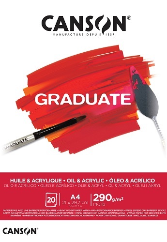 Canson Graduate Huile & Acrylique 290 g 20 listov A4