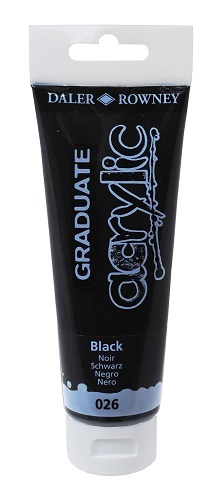 D&R Graduate akrylová farba Black 120 ml