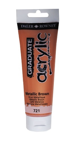 Daler-Rowney D&R Graduate akrylová farba Metallic Brown 120 ml
