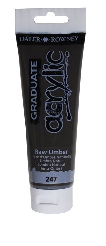 D&R Graduate akrylová farba Raw Umber 120 ml