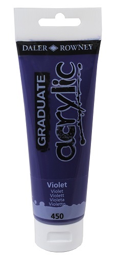 D&R Graduate akrylová farba Violet 120 ml
