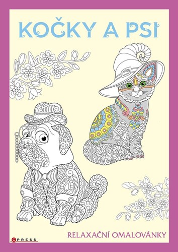 Kniha Psi a kočky - relaxační omalovánky