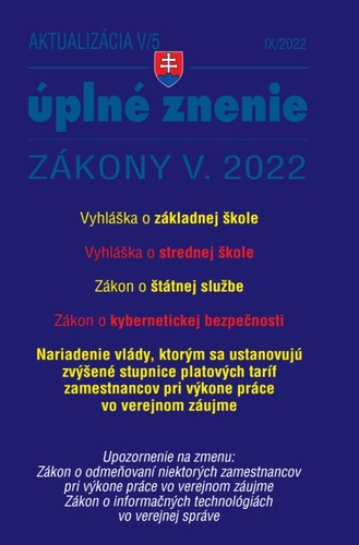 Zákony 2022 V aktualizácia V 5