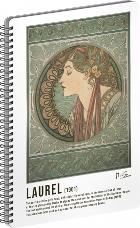 Špirálový zošit Alphonse Mucha: Laurel, 60 strán