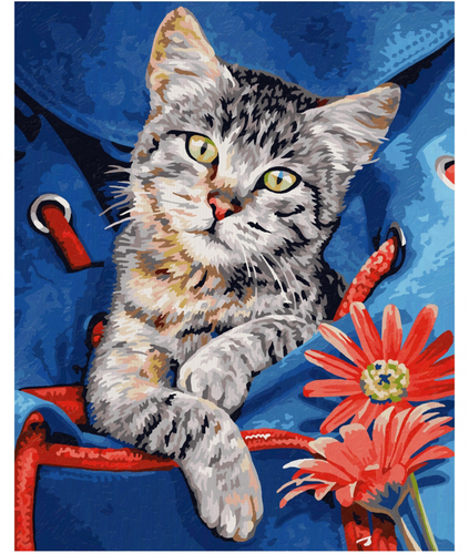 Maľovanie podľa čísel Mačka v batohu (24x30 cm) Schipper