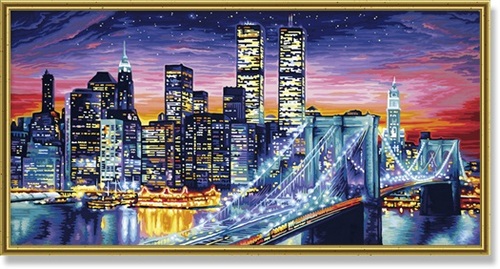 Maľovanie podľa čísel Nočný Manhattan (40x80 cm) Schipper