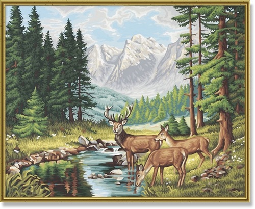 Maľovanie podľa čísel Pokojná horská krajinka (40x50 cm) Schipper