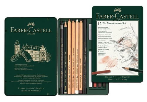 Faber-Castell Grafitová Ceruzka Faber-Castell Pitt Monochrome plechová krabička 12 ks
