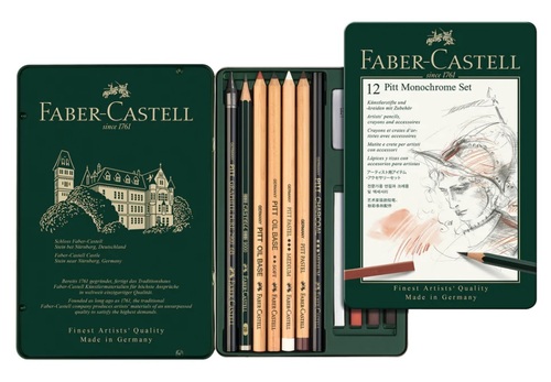 Grafitová Ceruzka Faber-Castell Pitt Monochrome plechová krabička 12 ks