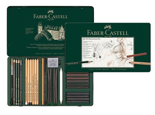 Faber-Castell Grafitová Ceruzka Faber-Castell Pitt Monochrome plechová krabička 33 ks
