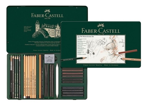Grafitová Ceruzka Faber-Castell Pitt Monochrome plechová krabička 33 ks
