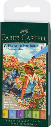 Faber-Castell Popisovač Faber-Castell Pitt Artist Pen Brush Summer 6 ks