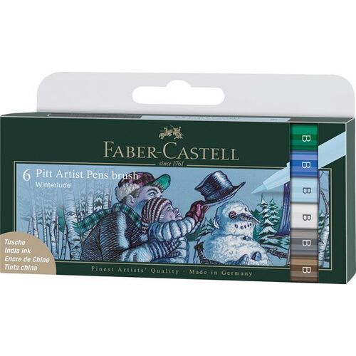 Popisovač Faber-Castell Pitt Artist Pen Brush Winter 6 ks