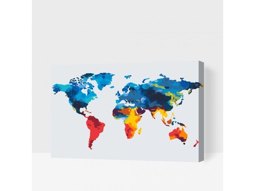 Maľovanie podľa čísiel Mapa sveta (40x60cm)