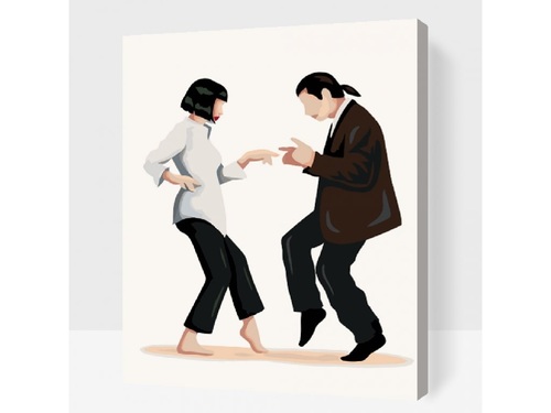 Maľovanie podľa čísiel Pulpfiction Mia a Vincent tancujú (40x50cm)